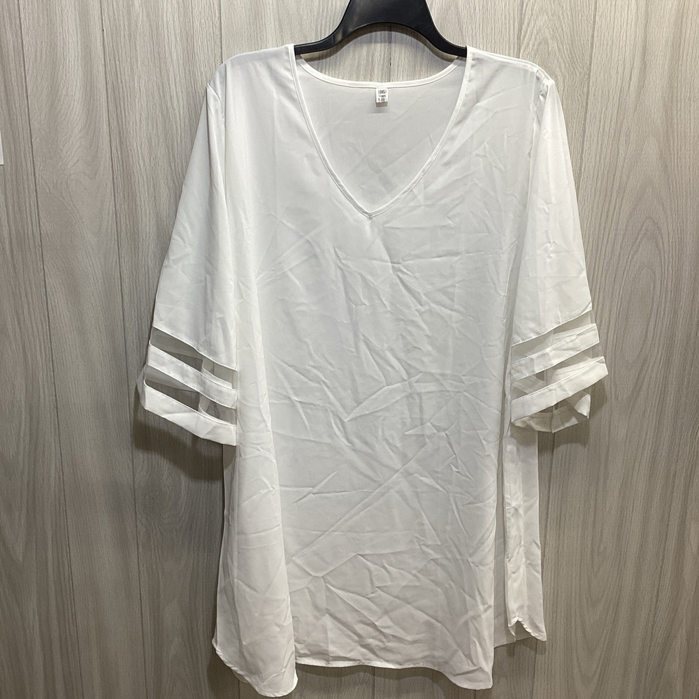 SIMPLE FUN Women's (Size 3XL) V-Neck‎ Half Sleeve Swimsuit Cover Up